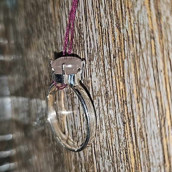 Faceted morganite ring size 8.5  Sterling Silver - Picture 4 of 11